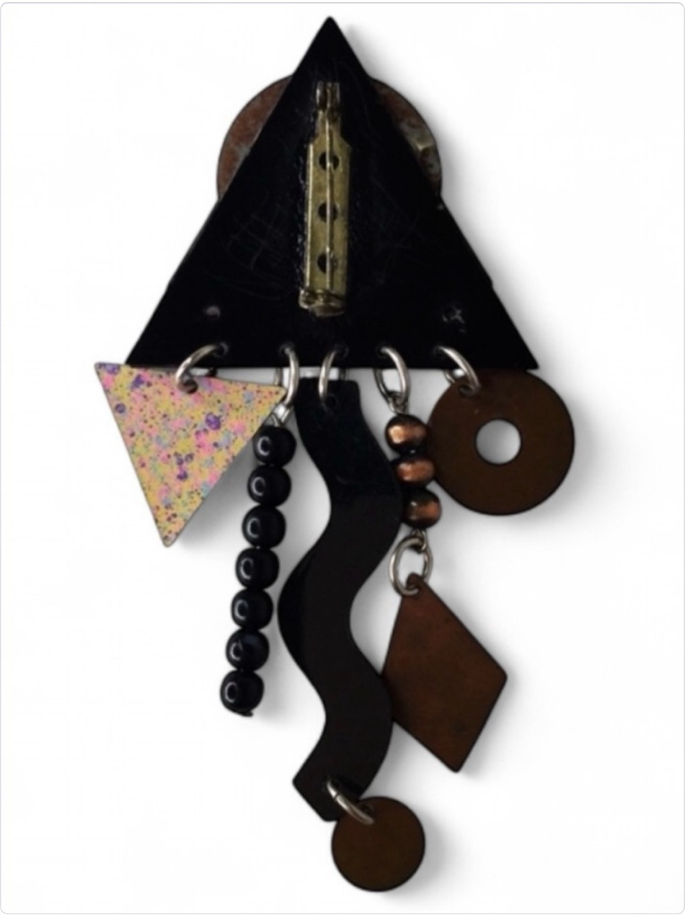 Vintage Memphis-Era Post Modern Kinetic Brooch Attributed to EVE KAPLIN - Picture 7 of 13